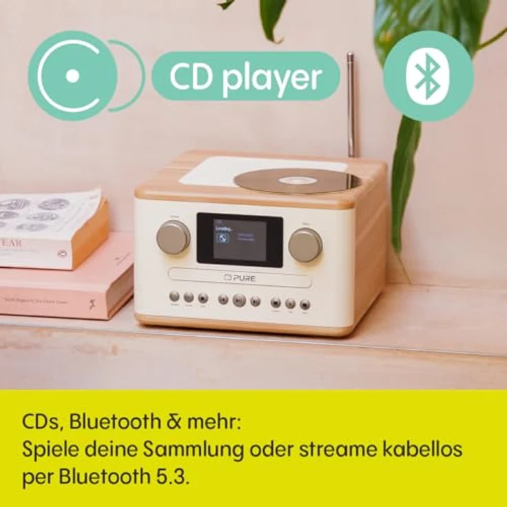 Pure Classic C-D4, DAB+ und FM Radio mit Bluetooth, in Cotton White/Oak – Bild 3