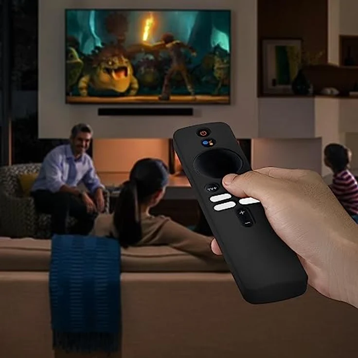kwmobile Hülle für Fernbedienung kompatibel mit Xiaomi TV Box S (2nd Gen) - Silikon Case in Schwarz, rutschfest und reißfest – Bild 5