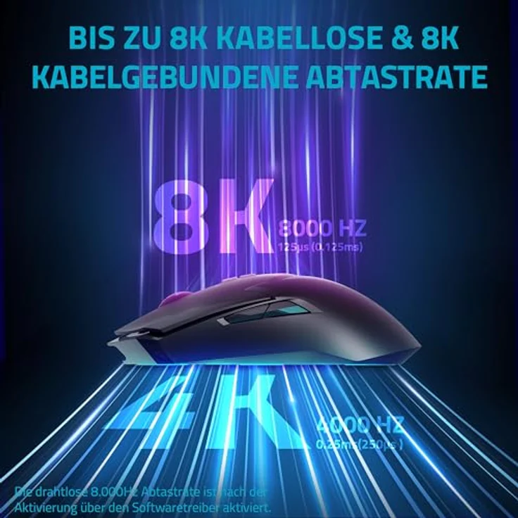 Rapoo VT2PRO kabellose Gaming-Maus mit 26000 DPI Sensor, 50 G Beschleunigung, bis zu 160h Akkulaufzeit - Schwarz – Bild 3