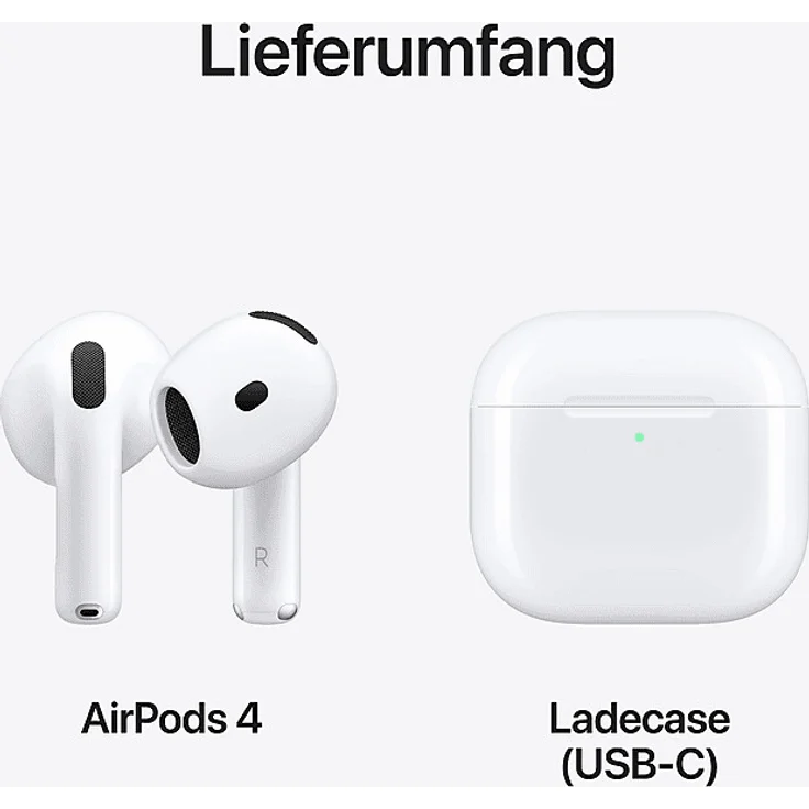 Apple AirPods 4. Generation (2024) mit USB-C Ladecase True Wireless In-Ear-Kopfhörer mit Bluetooth, Mikrofon, weiß – Bild 8