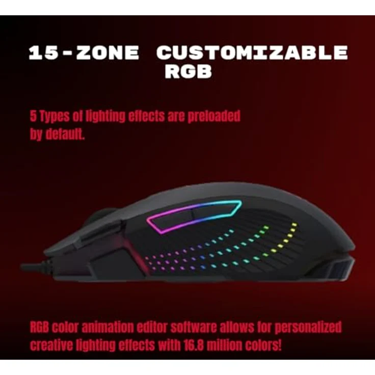 A4Tech Bloody J90S Gaming-Maus, 8000 CPI, anpassbare RGB-Beleuchtung, 6 Scharfschützenmodi, 2 zusätzliche Schießtasten, X/Y-Achse einstellbar, X'Glide Metallstiefel – Bild 5