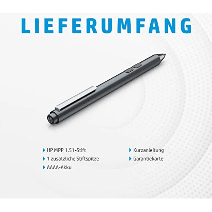 HP - PC MPP 1.51 Eingabestift für PC und Tablet, Microsoft-kompatibel, Präzisionspitze, benutzerdefinierte Tasten, 1 austauschbare Spitze, Silber – Bild 4