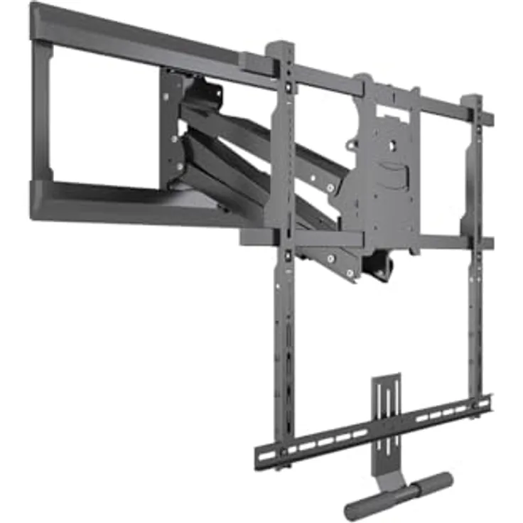 my wall höhenverstellbarer TV Wandhalter - HP55AL, neigbare und schwenkbare Fernseher Halterung für Bildschirme von 42 bis 65 Zoll, mit Soundbarhalter, Federmechanismus in schwarz