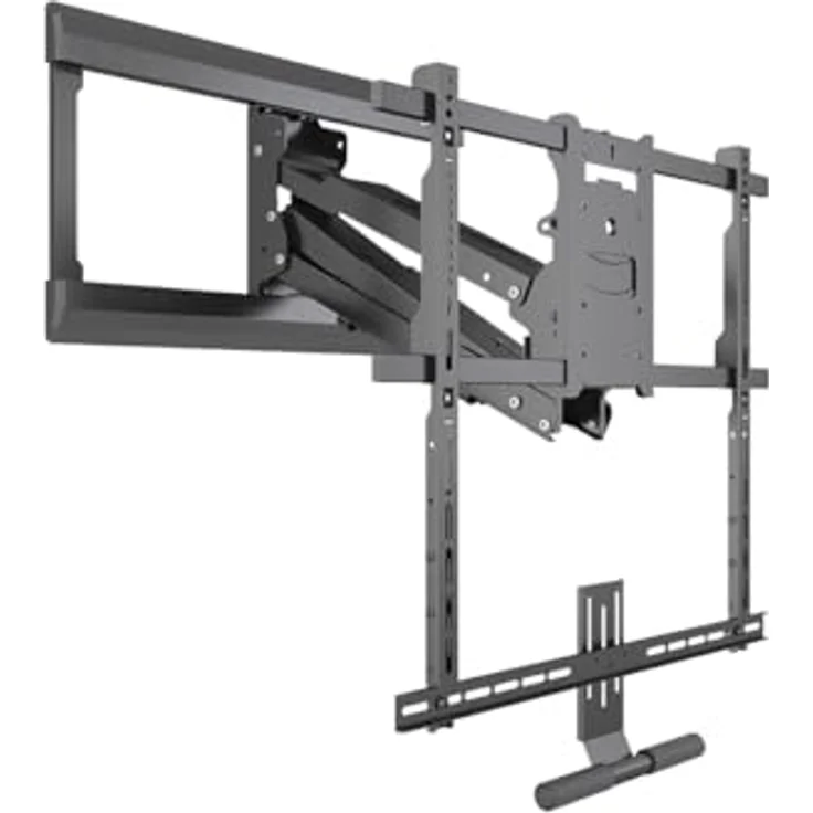 my wall höhenverstellbarer TV Wandhalter - HP55AL, neigbare und schwenkbare Fernseher Halterung für Bildschirme von 42 bis 65 Zoll, mit Soundbarhalter, Federmechanismus in schwarz – Bild 1