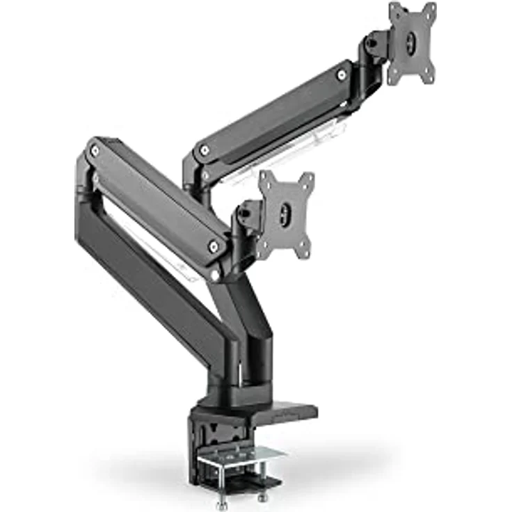 DIGITUS Dual Gasdruckfeder Monitor Tisch-Halterung 2X 35, 2X 15 kg max. schwarz – Bild 1