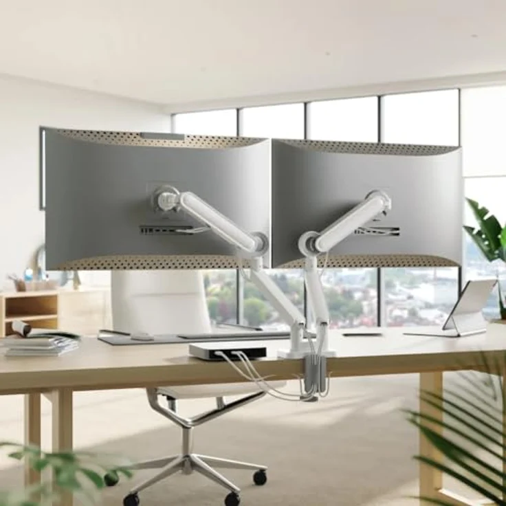 ALOGIC Glide Flexibler Doppel-Monitorarm, flach, 17-35 Zoll, +180-180 Grad drehbar – Bild 2