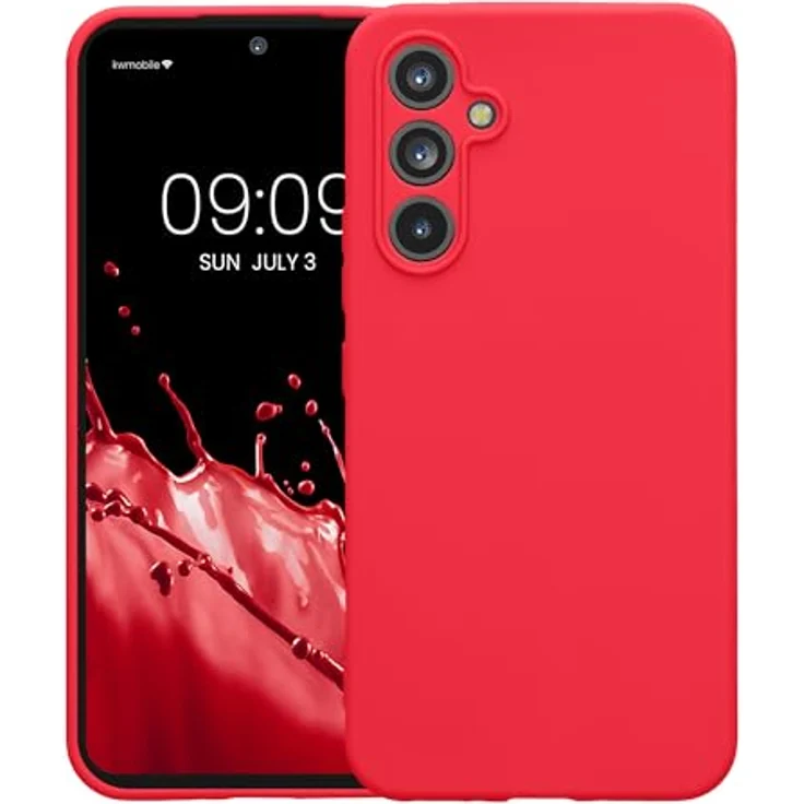 kwmobile Handyhülle für Samsung Galaxy A54 5G - Weiches Silikon Case in Neon Pink, rutschfest und reißfest, präzise Aussparungen für Kamera und Anschlüsse – Bild 5