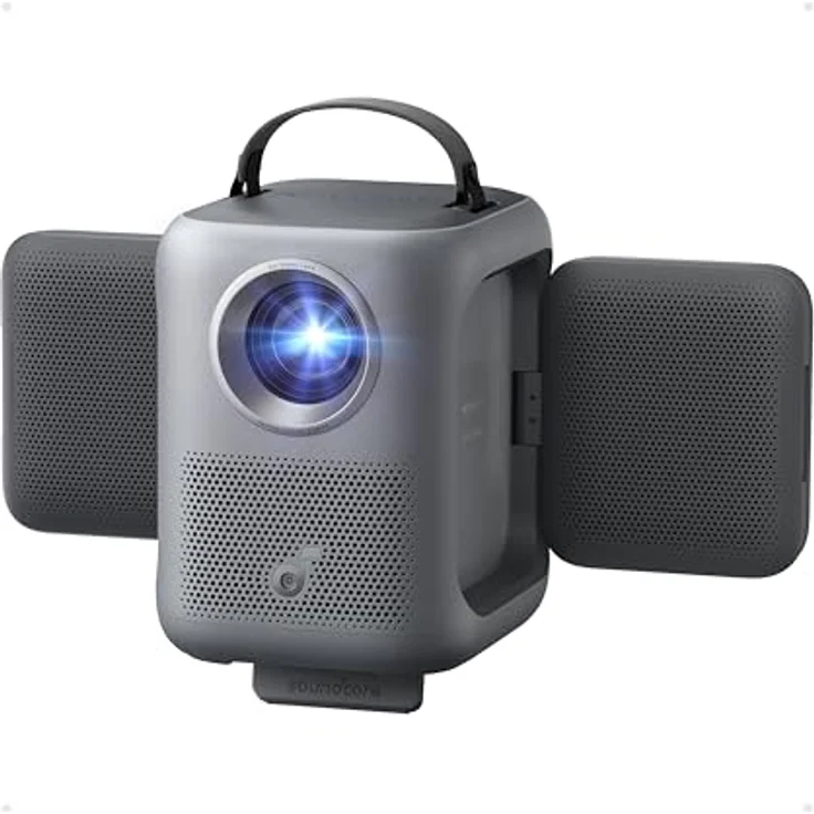 Anker soundcore Nebula P1i Smart Heimkino Beamer, 1080p Full HD, 380 ANSI Lumen, WLAN, Bluetooth, Google TV, Autofokus, Trapezkorrektur, Drehbare Lautsprecher – Bild 1