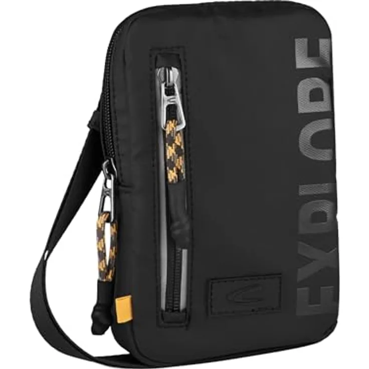 camel active Explore Handytasche, 11 cm, schwarz, 100% Nylon, kompakte Größe 11 cm x 3 cm x 17 cm