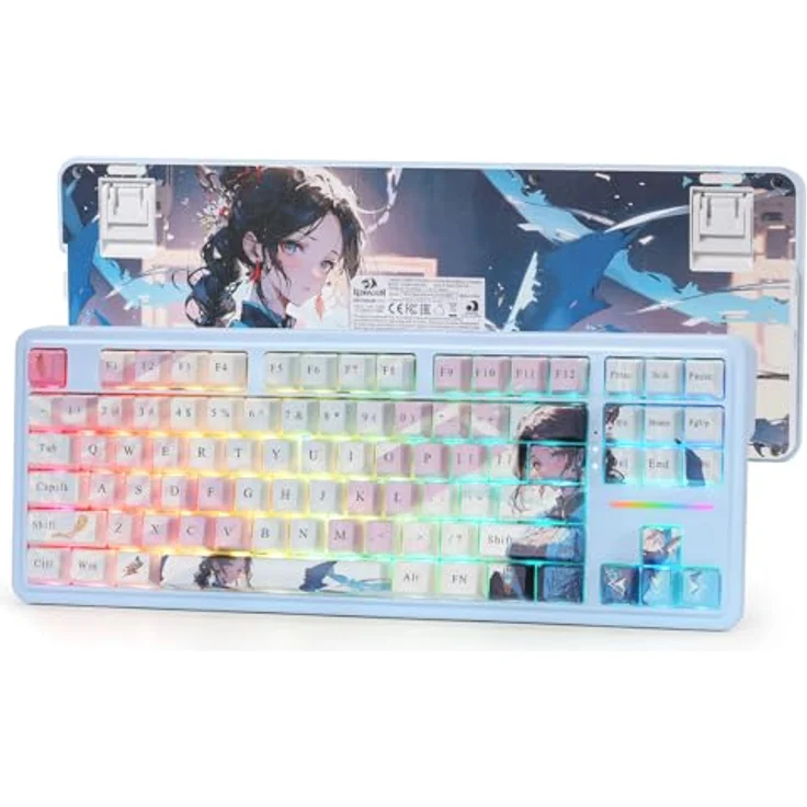 Redragon K728 PRO SE, 80% kabellose Gasket RGB Gaming Tastatur, 87 Tasten, 3-Mode-Verbindung, geräuschdämpfende Technologie, speziell für FPS-Gamer – Bild 1