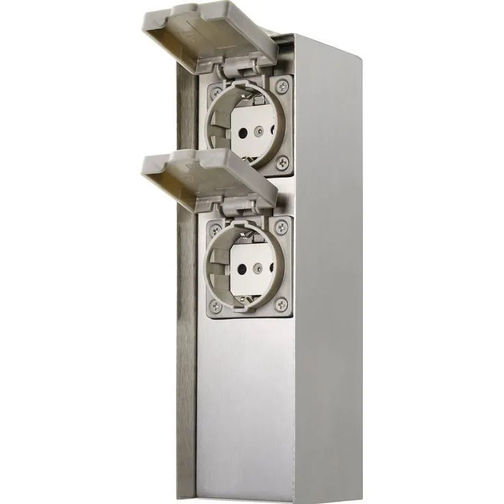 Sygonix Steckdosenleiste SY-4979748 Gartensteckdose Edelstahl (2 x)