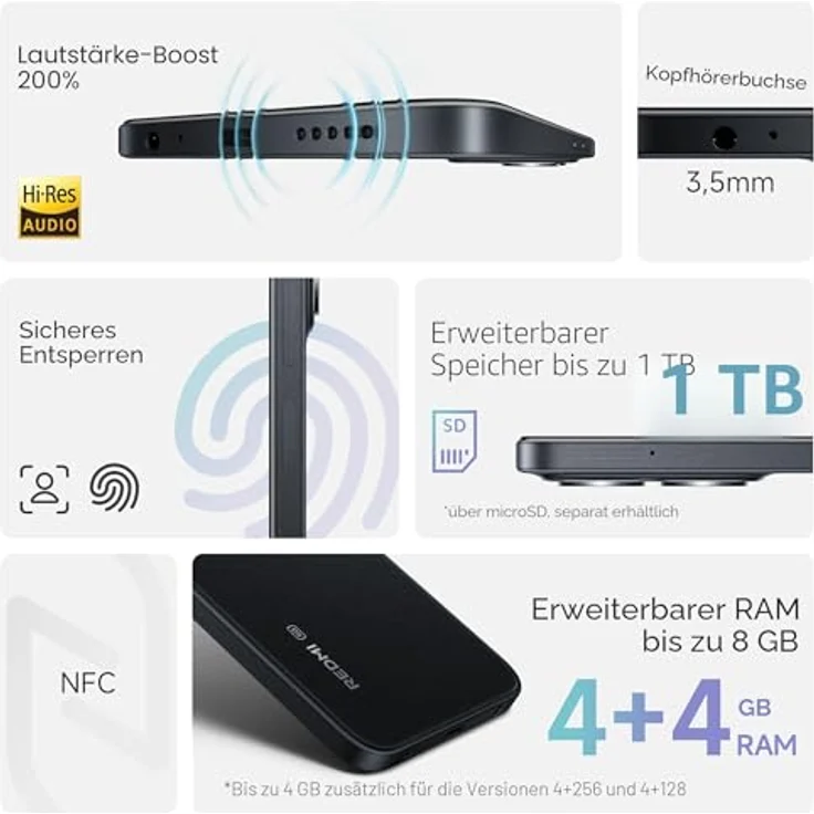 Xiaomi Redmi 15C, 5G Smartphone mit 128 GB Speicher, 6.9 Zoll Display, 50 MP Dual Kamera, Violett – Bild 5
