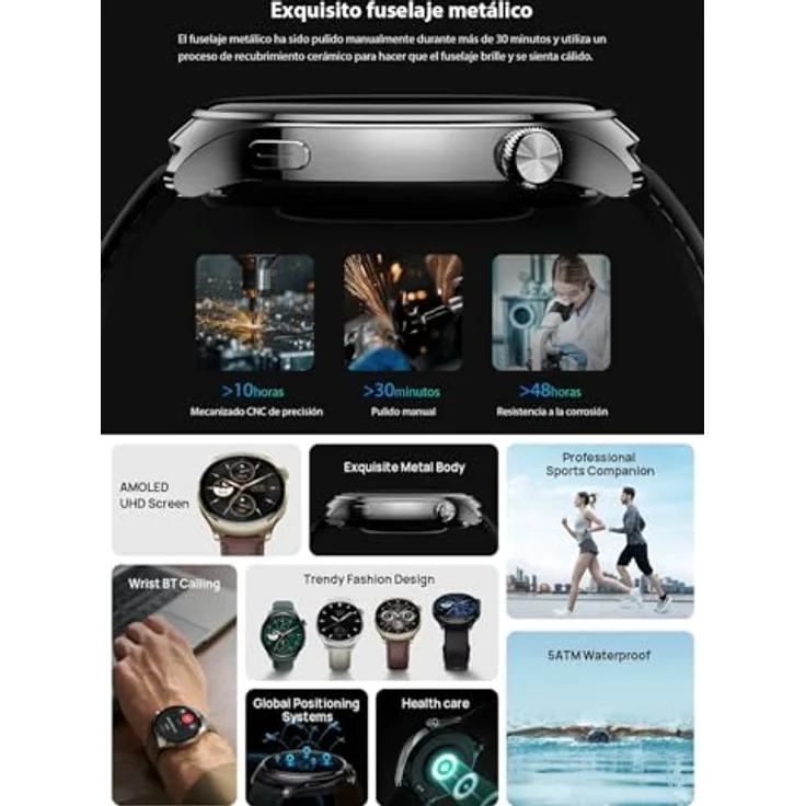 Mibro Lite 3 Pro Smartwatch Braun - AMOLED-Display, Unterstützung für 150 Sportmodi, GNSS-Technologie – Bild 6