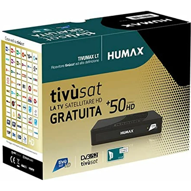 Humax HD-3801S2 TIVUMAX, Digitaler Satellitenreceiver TIVUSAT mit DVB-S2, HEVC Main 10, Smartcard und 2-in-1-Fernbedienung – Bild 1