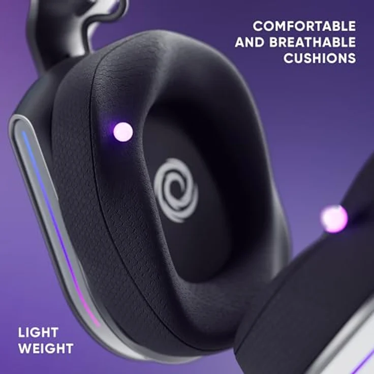 Oniverse Polaris Gaming-Headset, kabellos, PS5, PS4, Switch, PC, mobil, LED, Akku 33 Stunden, virtueller 7.1 Sound – Bild 5