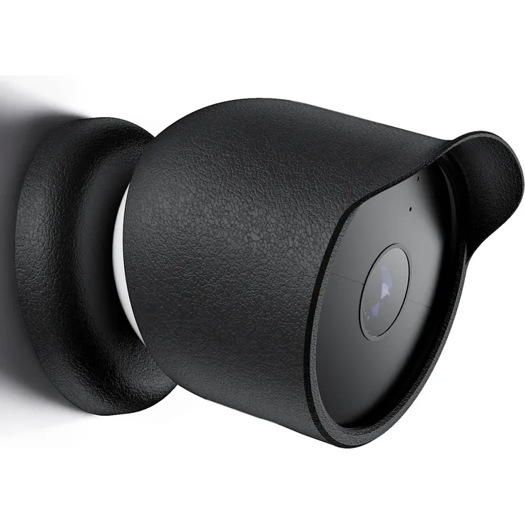 INF Schützende Silikonhülle für Google Nest Cam, wetterbeständig in Schwarz, mit einfacher Installation und perfektem Sitz