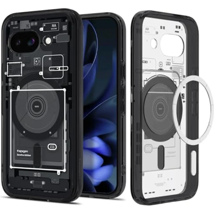 Spigen Ultra Hybrid MagFit Hülle für Google Pixel 9a, Kompatibel mit MagSafe - ZeroOne Black - Schutzrand für Display und Kamera, Eckschutz dank Air Cushion Technologie, Maßgeschneidert für alle Anschlüsse – Bild 1