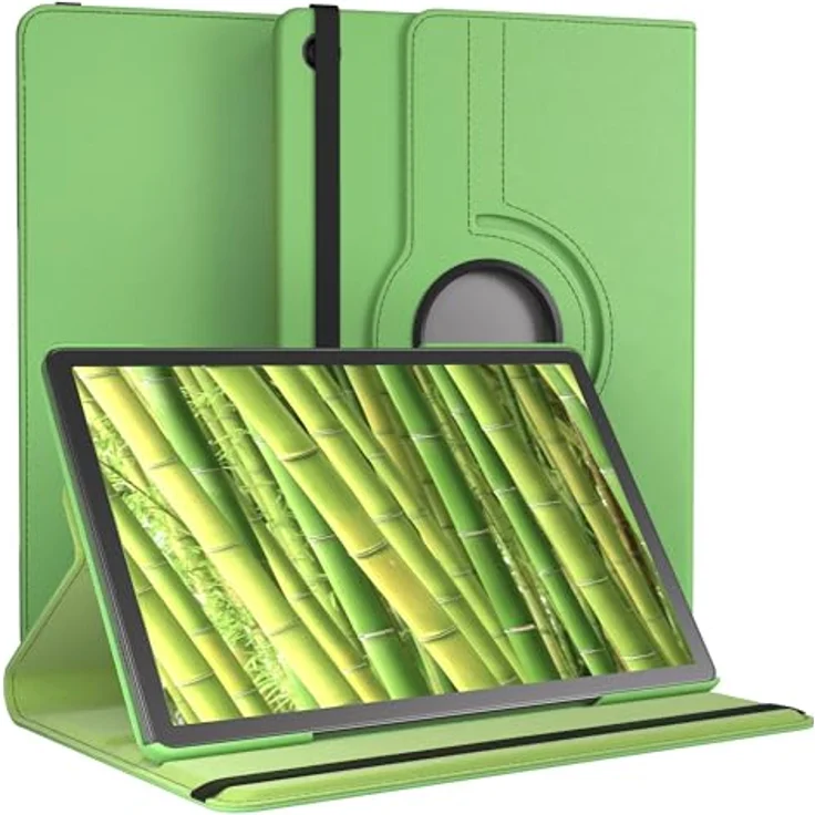 EAZY CASE Tablet Hülle für Samsung Galaxy Tab A11 Plus, 11 Zoll 360° drehbar mit Standfunktion, Kunstleder Grün, stoßfest und passgenau für Kamera und Anschlüsse – Bild 1