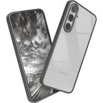 EAZY CASE Clear Hybrid Bumper Hülle kompatibel mit Samsung Galaxy S24 Plus, ultraschutz mit Kameraschutz, stoßfest, kratzfest, anthrazit grau