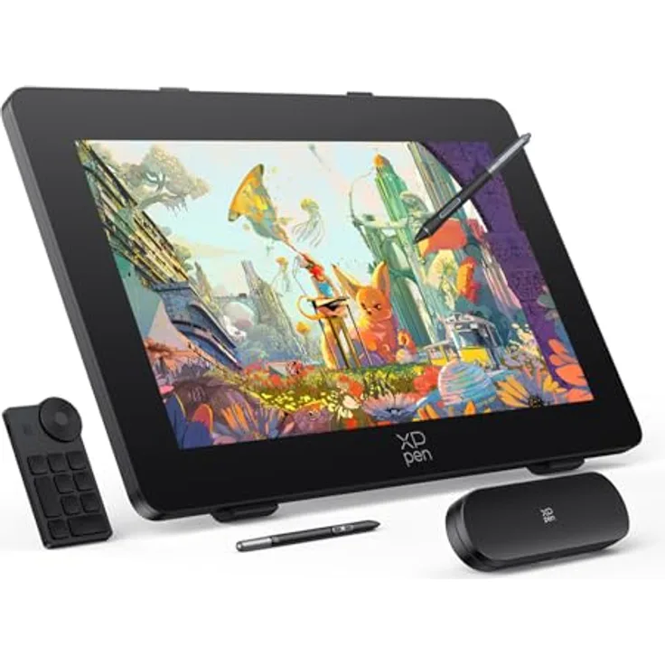 XP-Pen Artist Pro 24 (Gen 2) 4K Zeichentablett in Schwarz mit volllaminiertem Bildschirm, 99% sRGB-Farbraum, Dual X3 Pro Stiften