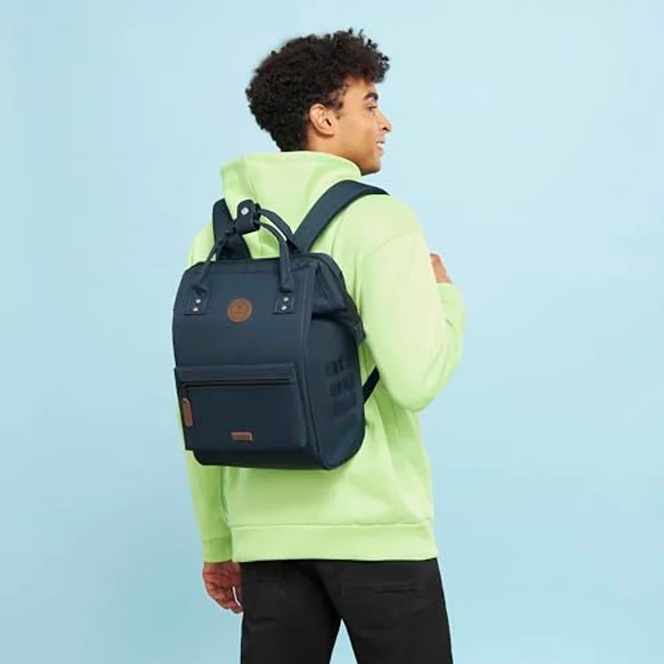 Cabaïa Adventurer Rucksack Reykjavik Medium 18L, wasserabweisend, Laptopfach bis 13 Zoll, vegan zertifiziert, 2 Vordertaschen, Blau – Bild 2
