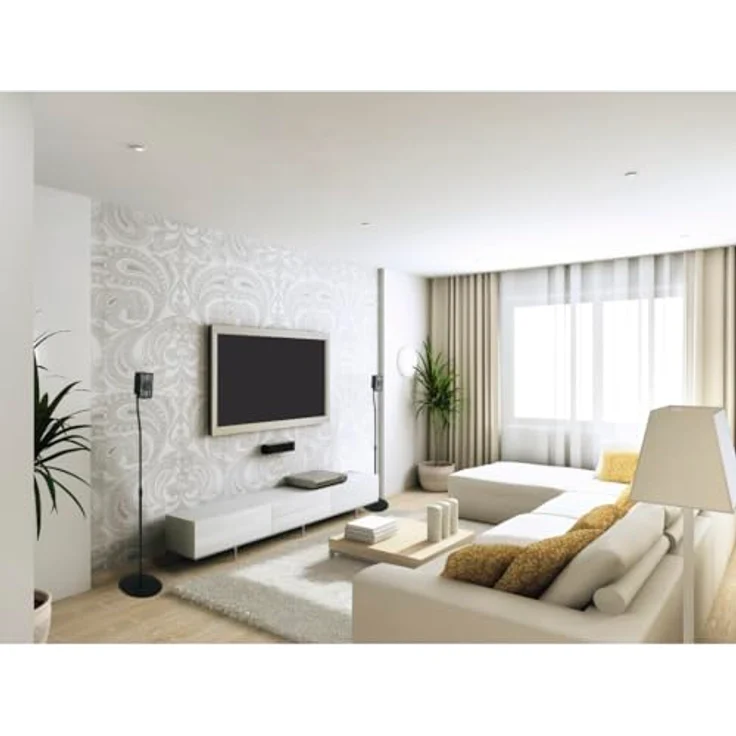 Hama Lautsprecherständer, höhenverstellbar, 2er Set (für Mini Boxen, Rear Speaker im Surround System, mit Kabelführung, rutschfest, Boxenständer universal, 75,8-120cm Höhe, max. 5kg) Schwarz – Bild 4