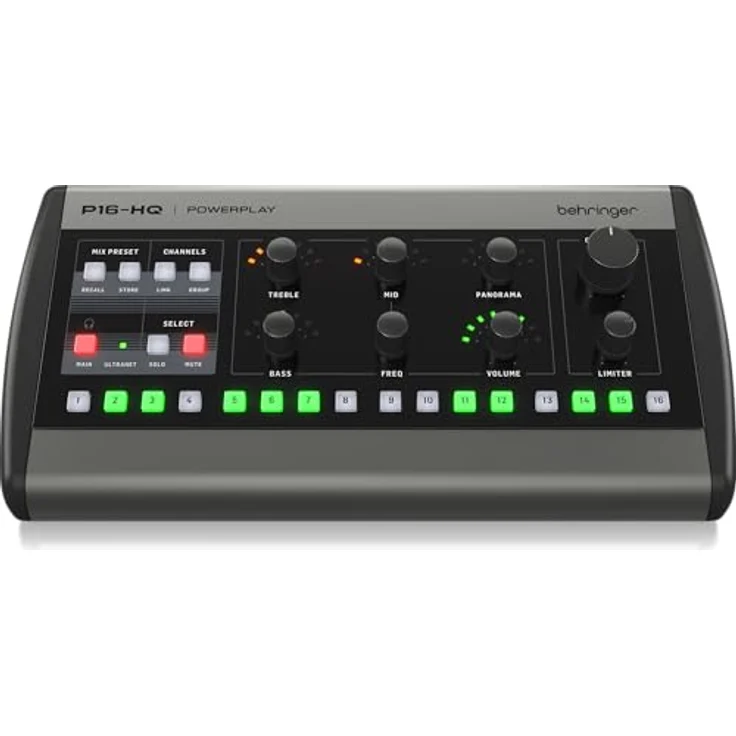 Behringer P16-HQ, Personal Monitoring Mixer mit hochwertiger D/A-Wandlung und präziser Klangregelung, 16 Kanäle – Bild 2