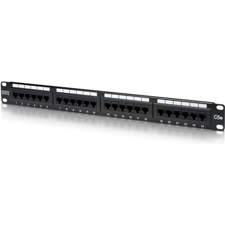 DIGITUS Professional, Cat 5e LSA Patch Panel, 24-Port (RJ45), 1 HE, ungeschirmt, Schwarz (RAL 9005) - Preisvergleich – Bild 2