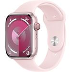 Apple Watch Series 9 GPS + Cellular, 45 mm Aluminiumgehäuse Rosé, Sportarmband Hellrosa – M/L
