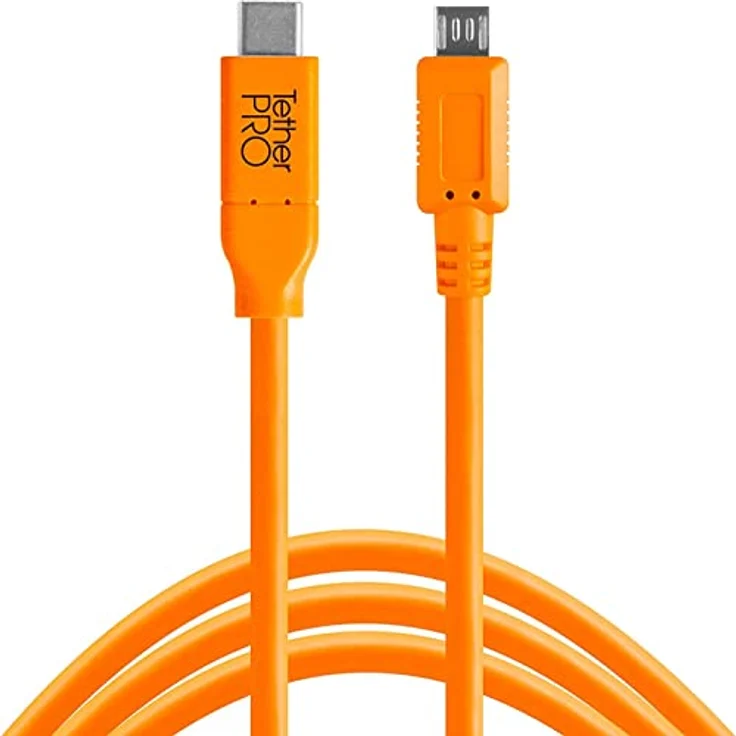 Tether Tools USB-C auf 2.0 Micro-B 5-Pin 4,60 m orange – Bild 2