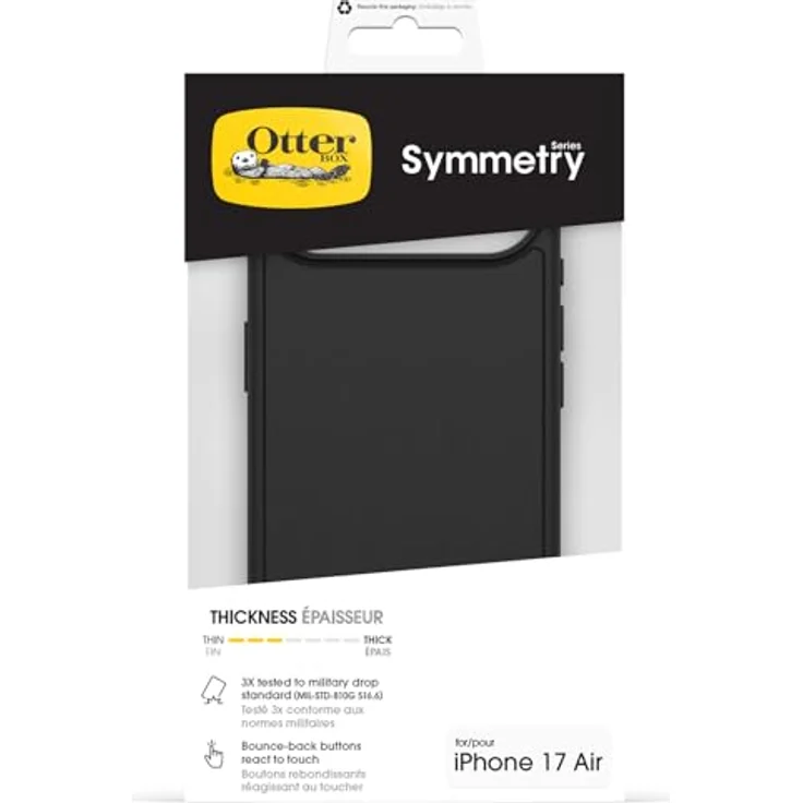 OtterBox Symmetry Series MagSafe Hülle für iPhone Air, stoßfest und sturzsicher, 3X militärisch getestet, Schwarz – Bild 5