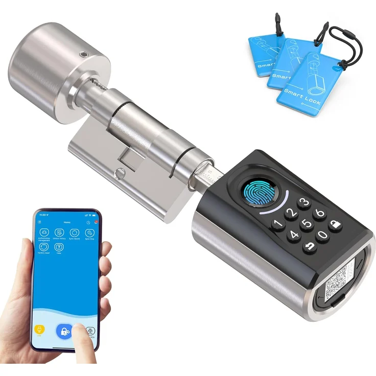 RUILON WELOCK Türschloss ToucA51, Elektronisches Fingerabdruckschloss mit RFID, App-Steuerung, WiFi, IP65, für Türen 30-70mm, 6-in-1 Entsperrung – Bild 2