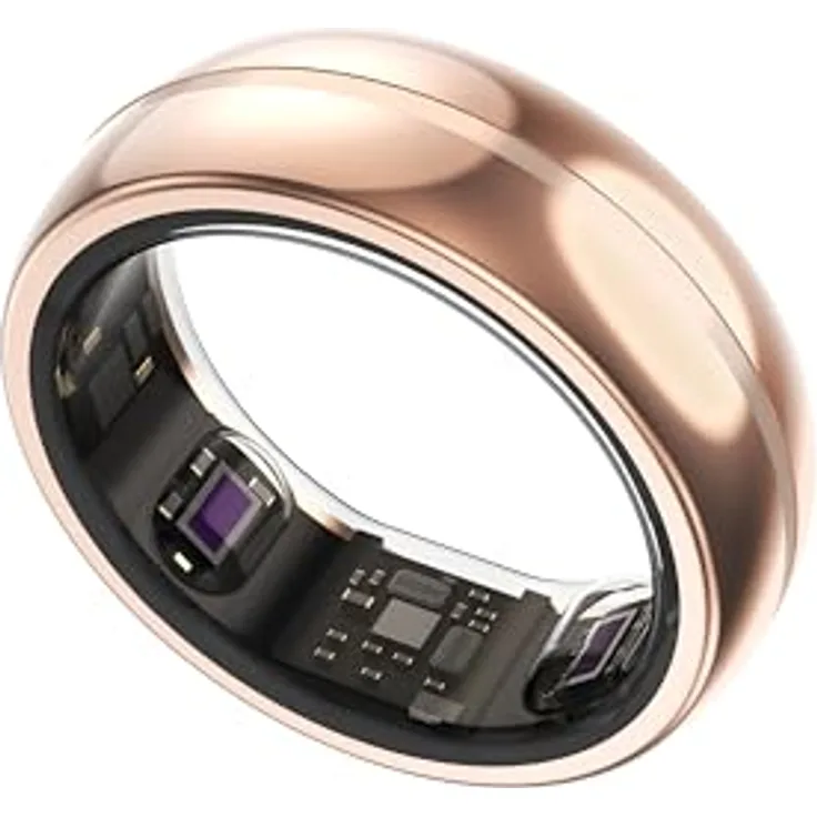 Nextring N2 Smart Ring, Silber matt, kontinuierliches Gesundheits-Tracking, ultraleichtes Titan, wasserdicht bis 50 m, 14 Tage Akkulaufzeit