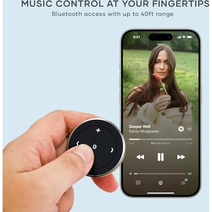 Satechi Bluetooth Media Button, Bluetooth Fernbedienung für Smartphone und Tablet, schwarz – Bild 4