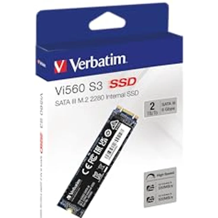 Verbatim Vi560 S3 SSD, internes SSD-Laufwerk mit 2 TB Datenspeicher, Solid State Drive mit SATA III M.2 2280 und 3D-NAND-Technologie, schwarz, ideal für Notebook und Ultrabook – Bild 3