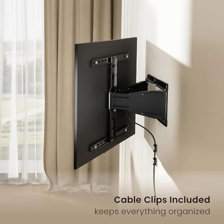 VALUE TV-Wandhalterung, Ultra-Slim, 43-90 Zoll, bis 50 kg, Wandabstand 19,5 mm - Schwarz – Bild 5