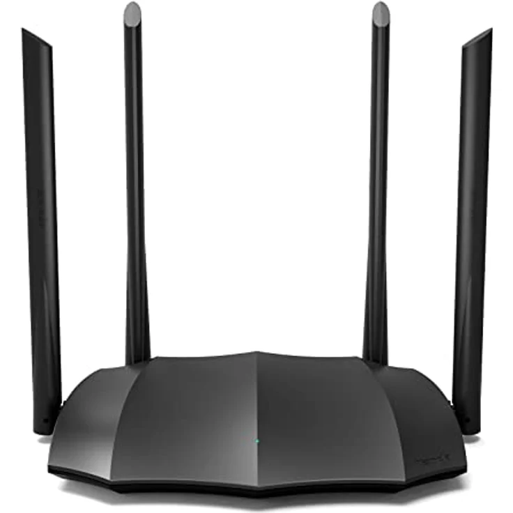 Tenda AC8 WLAN Router Dualband Gigabit 1200Mbit/s (867Mbit/s 5GHz + 300Mbit/s 2,4GHz, 4 Gigabit Ports,Mu-MIMO,4*6dBi externe Antennen, App Steuerung, IPV6) schwarz – Bild 1
