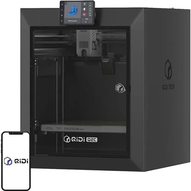 QiDi Q2C 3D-Drucker, FDM-Drucker mit 600 mm/s Druckgeschwindigkeit, bis zu 370°C Hotend, Unterstützung für hochtemperatur- und Verbundmaterialien, Schwarz