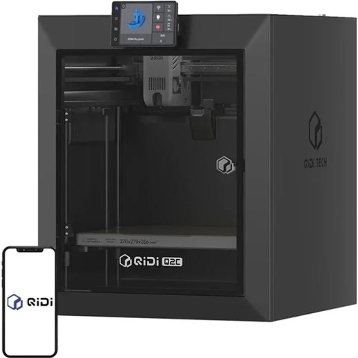 QiDi Q2C 3D-Drucker, FDM-Drucker mit 600 mm/s Druckgeschwindigkeit, bis zu 370°C Hotend, Unterstützung für hochtemperatur- und Verbundmaterialien, Schwarz