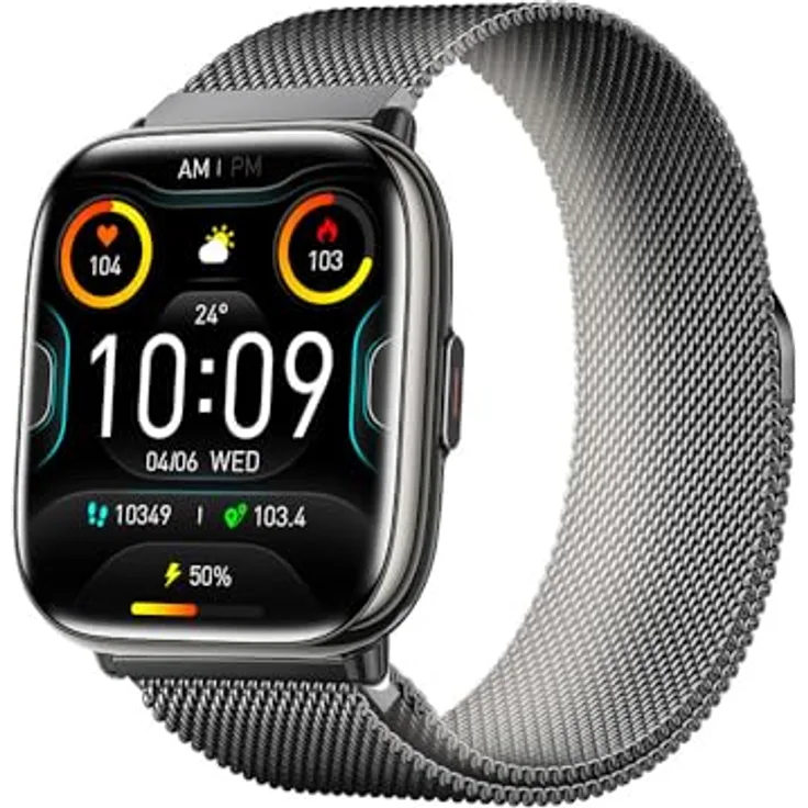 Trevi T-FIT 265A Smartwatch, 1,75 Zoll AMOLED-Display, Always On Full Touch, kabellose Anrufe, Schlafüberwachung, Herzfrequenz, Fitness-Tracker, wasserdicht IP67, Schwarz