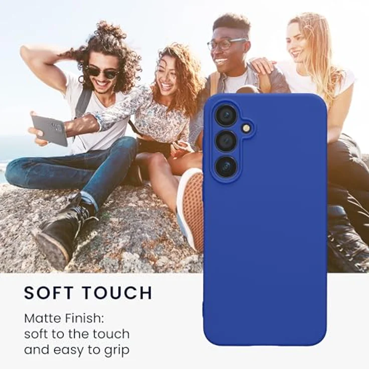 kwmobile Handyhülle für Samsung Galaxy A55 5G - weiches Silikon Case in Baltik Blau, rutschfest und schützend mit präzise ausgeschnittenen Kameralöchern – Bild 4