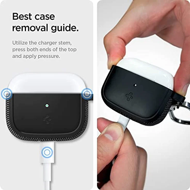 Spigen Rugged Armor case for Airpods 3 matte black, Kopfhörertasche + Schutzhülle, Schwarz – Bild 6