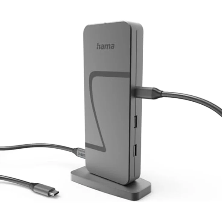 HAMA Connect2Office Speed 8 Ports Docking Station, Grau mit 10 Anschlüssen, 8K Unterstützung und USB-C Ladefunktion – Bild 9