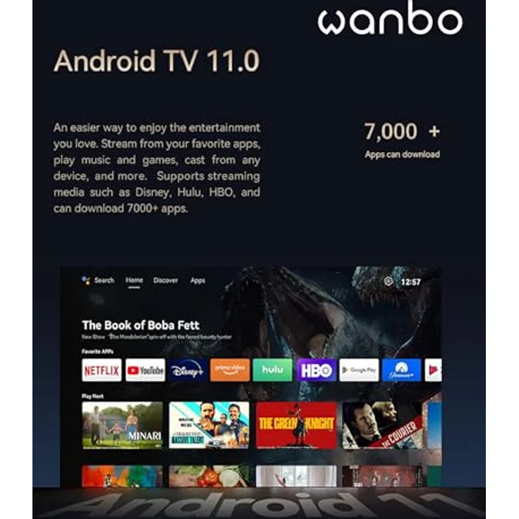 Wanbo Cube 2 Pro, Full HD Projektor mit 500 ANSI Lumen, Android TV 11, automatische Kalibrierung, Gimbal, Grün – Bild 3