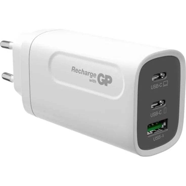 GP GPWCGM3AWHUSB254 USB-Ladegerät 65 W Steckdose USB, USB-C® Buchse (Power Delivery) Anzahl Ausgänge: 3 x, Schnellladeadapter mit Power Delivery und Quick Charge 4+