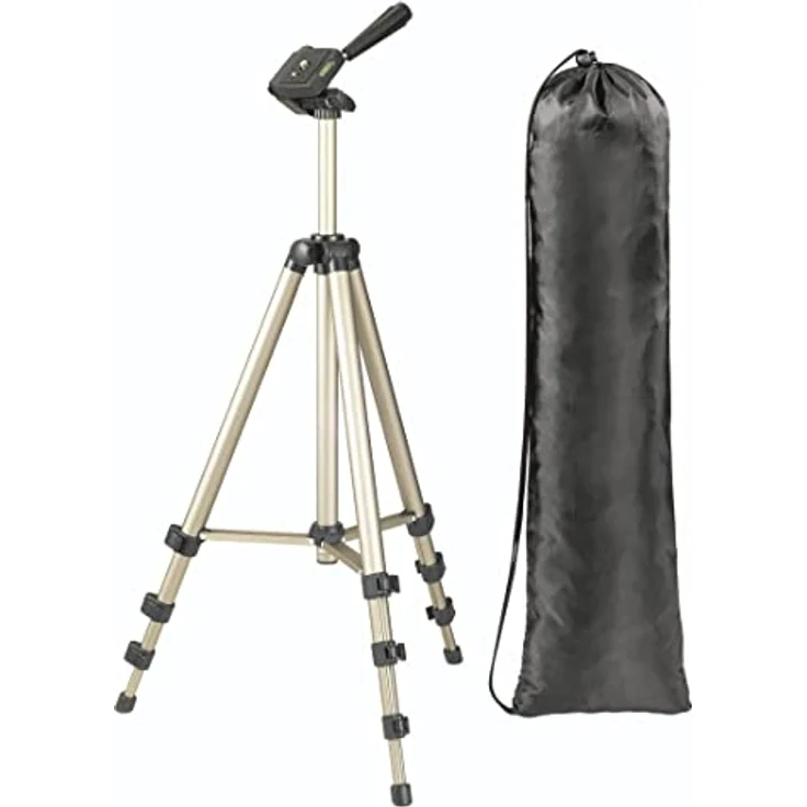Hama Star 700 Leichtes Einsteiger-Dreibeinstativ mit 3-Wege-Kopf, Star 700 EF Digital 125-3D, champagner – Bild 5