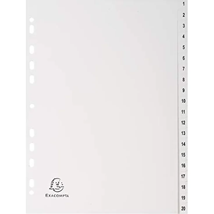 EXACOMPTA Aktenordner Exacompta Register aus Recyclingkunststoff 20-teil, flexible und reißfeste Qualität, DIN A4, blau - Preisvergleich – Bild 2