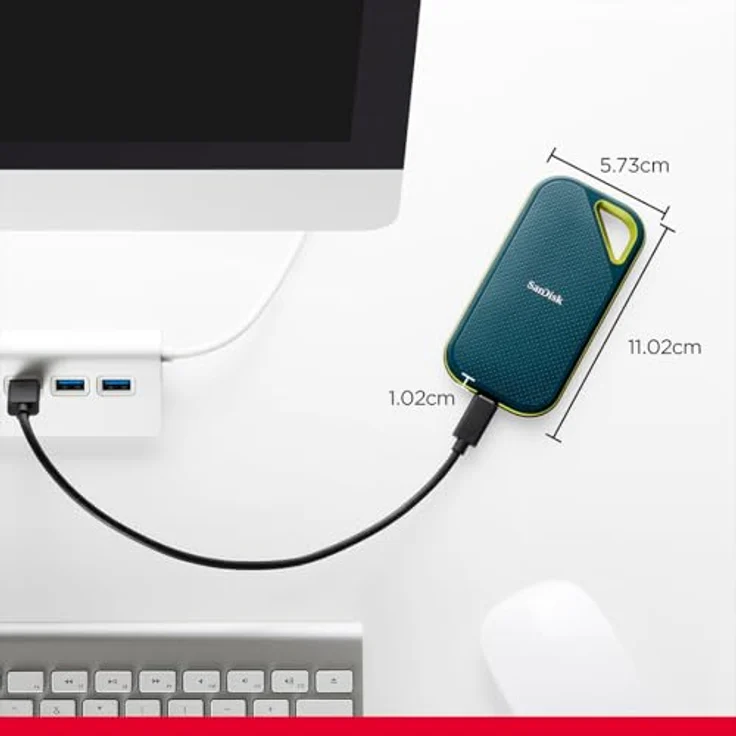 SanDisk Extreme PRO Portable SSD 4 TB, Externe SSD 2,5 Zoll, 2.000 MB/s, stoßfest, fallsicher bis 3 m, AES-Verschlüsselung, wasser- und staubfest, Monterey – Bild 4