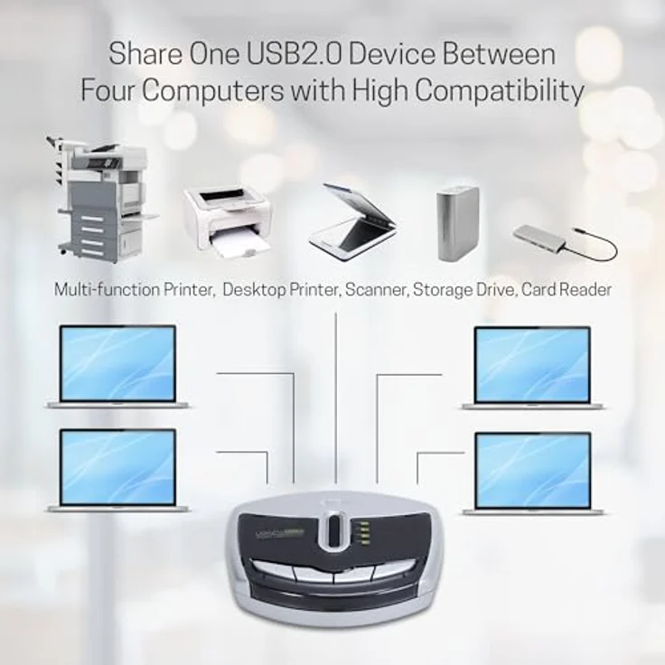 ATEN 2-Port USB 2.0 Peripheral Switch, Schwarz/Silber, Zugriff auf USB-Peripheriegeräte, automatische Portumschaltung, 480 Mbps – Bild 3