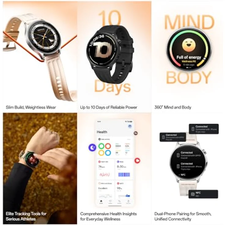 OnePlus Watch Lite Smartwatch, Silver Steel, Smartwatch – Bild 4